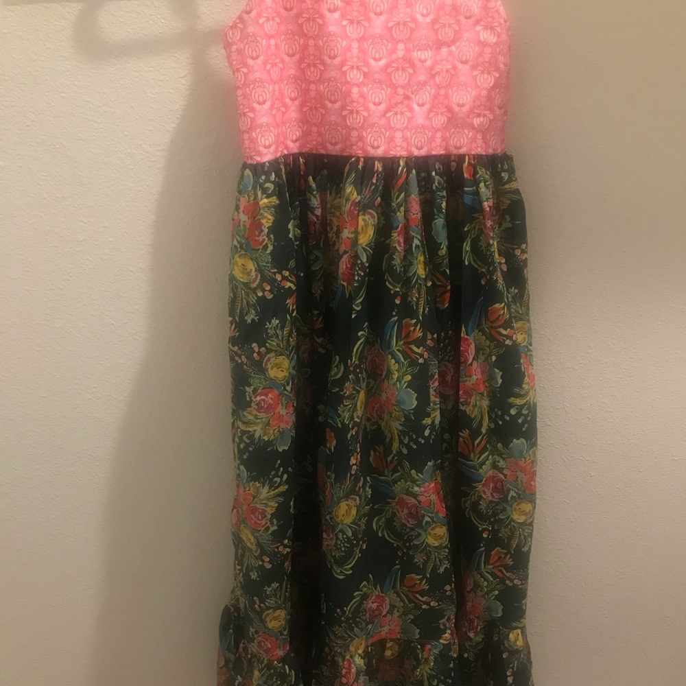 Olive Mae Floral Pink and Green Kids Dress NWOT